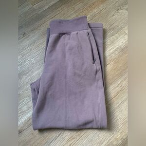 Athleta Sweat Pants Retro Plush Wide Leg Soft Warm Purple Lilac Lavender Size M